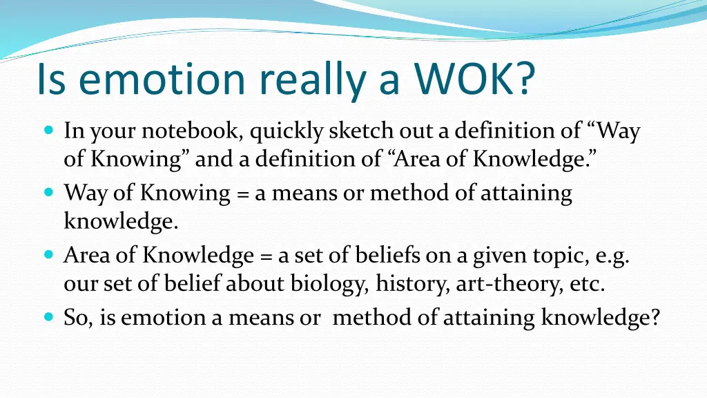 is emotion really a wok