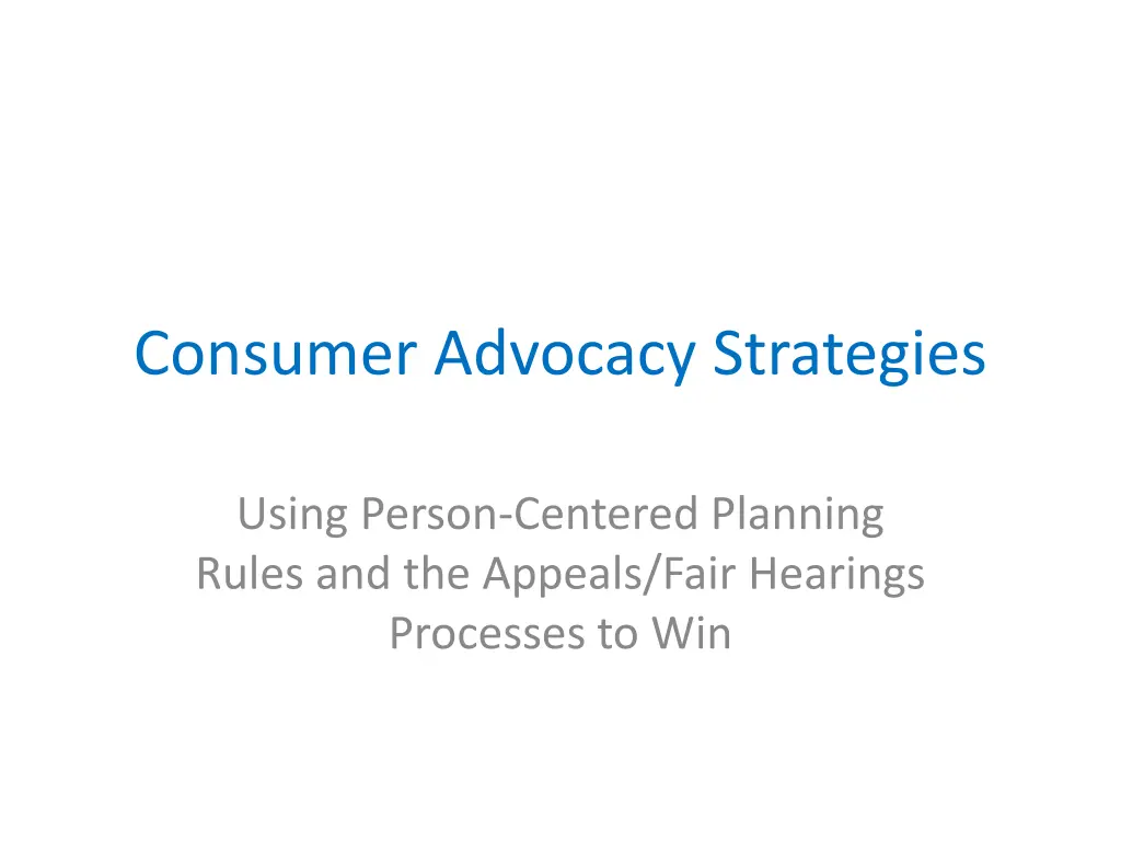 consumer advocacy strategies