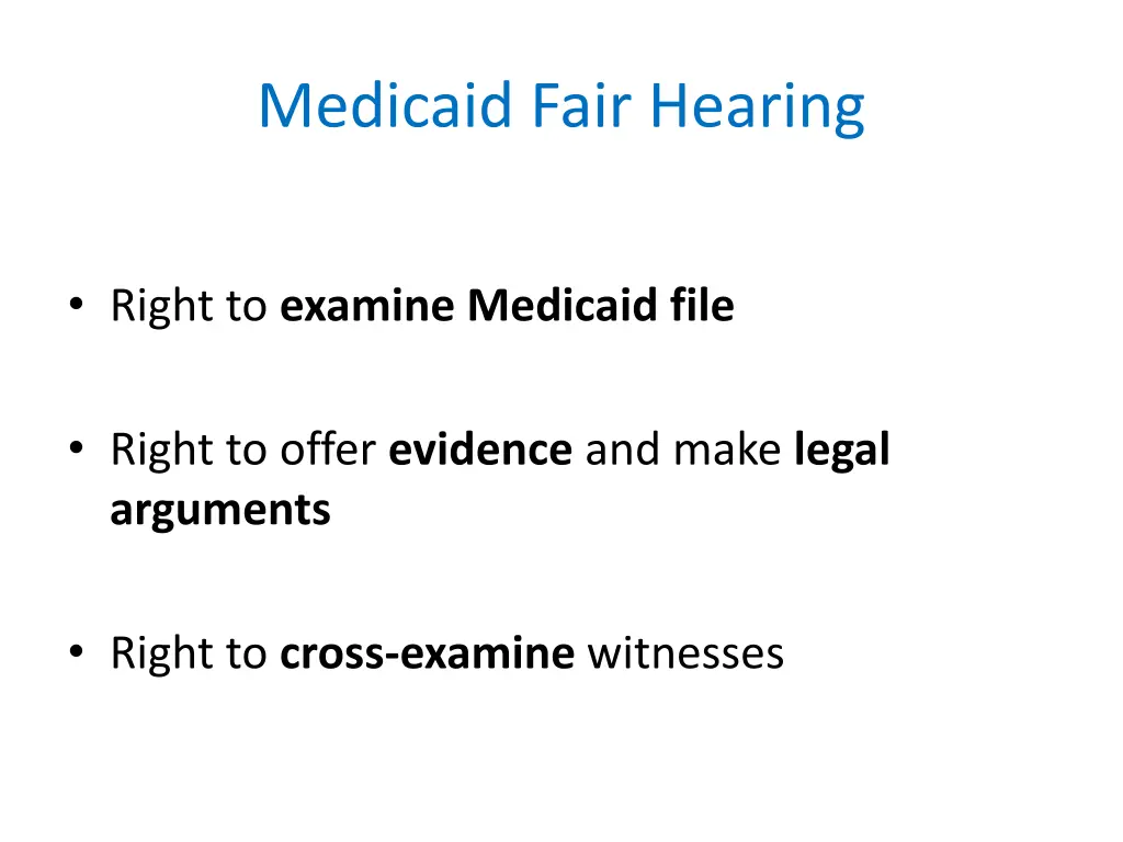 medicaid fair hearing