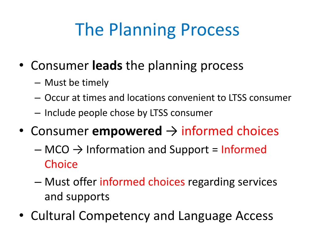 the planning process