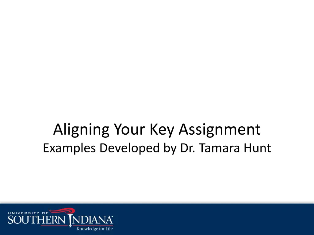 aligning your key assignment examples developed