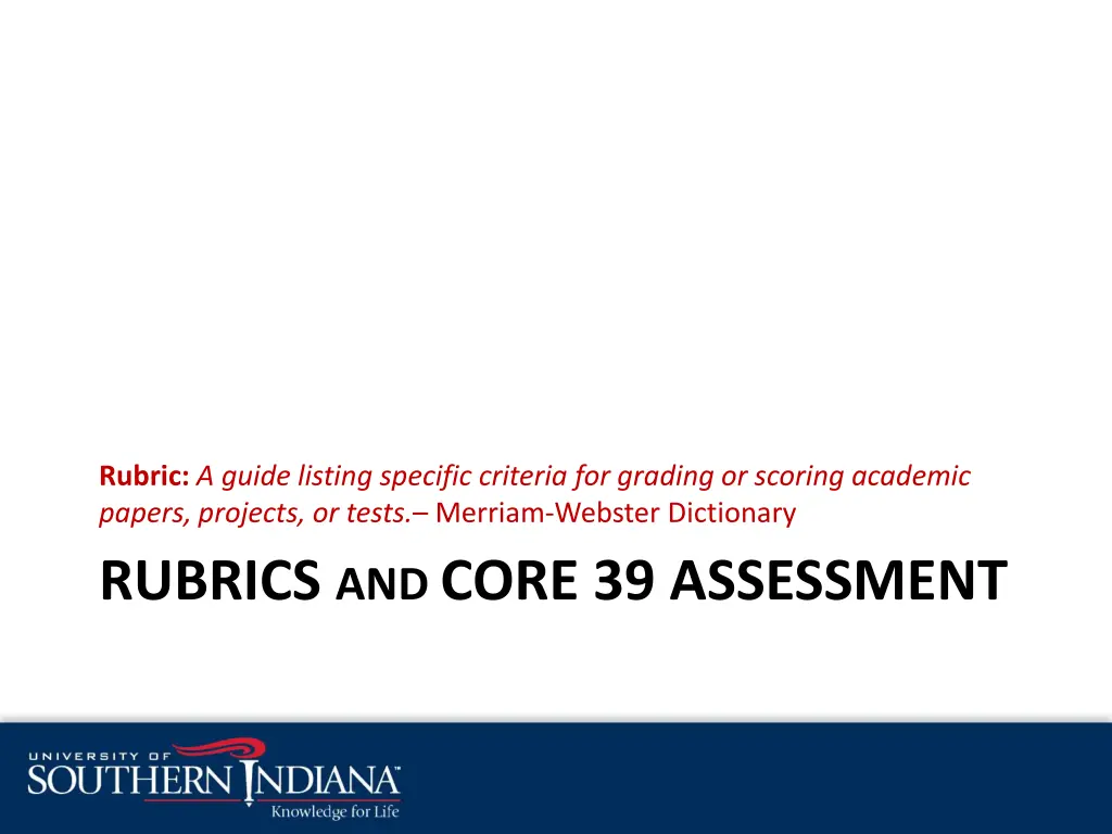 rubric a guide listing specific criteria