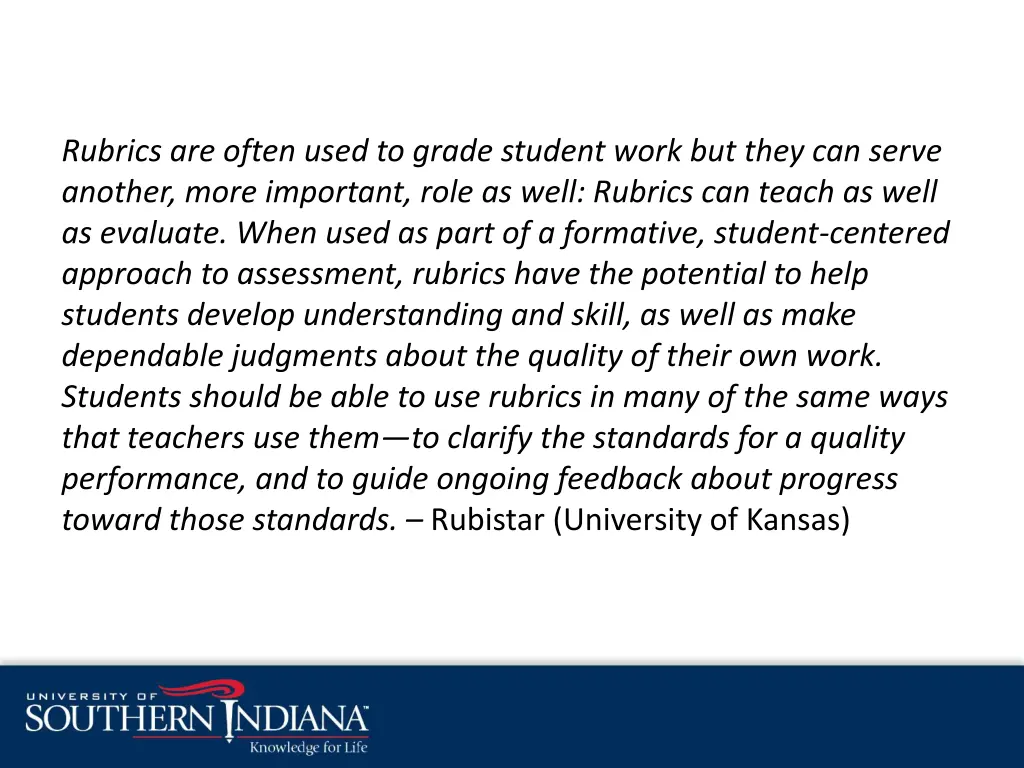 rubrics are often used to grade student work