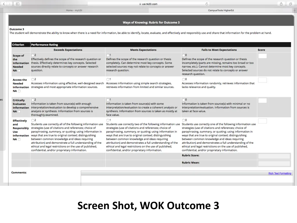 screen shot wok outcome 3