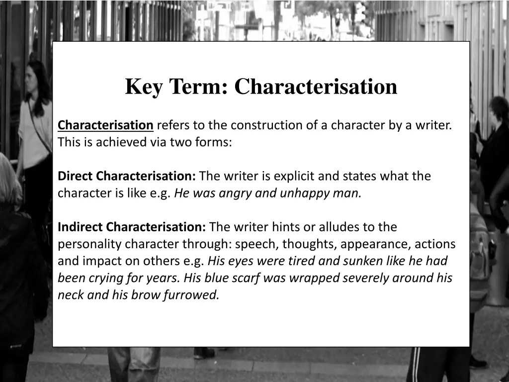 key term characterisation