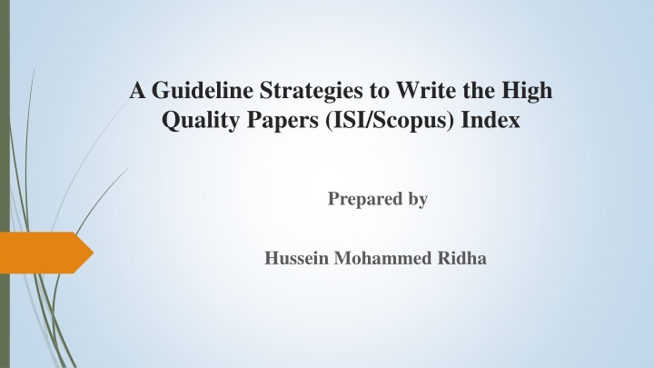 a guideline strategies to write the high quality