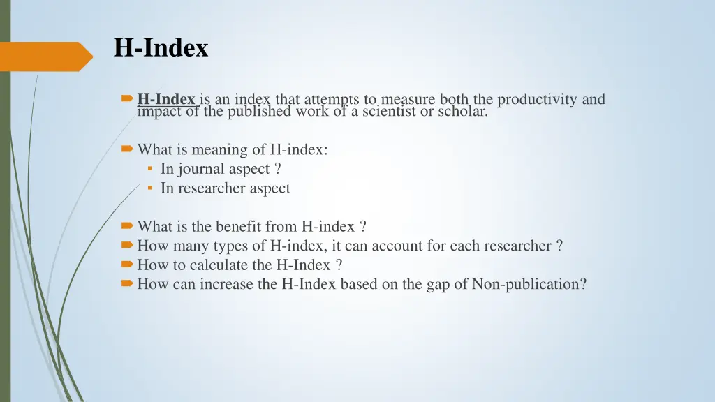 h index