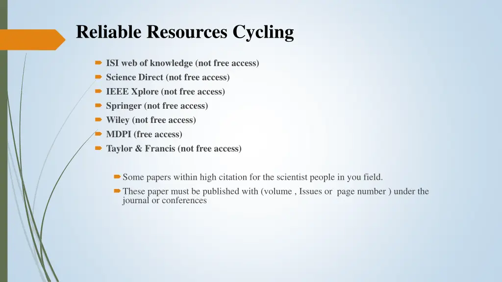 reliable resources cycling