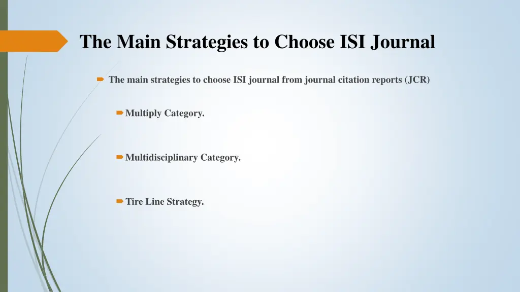 the main strategies to choose isi journal