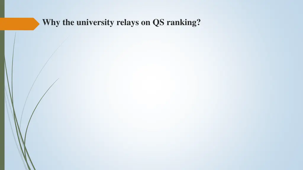 why the university relays on qs ranking