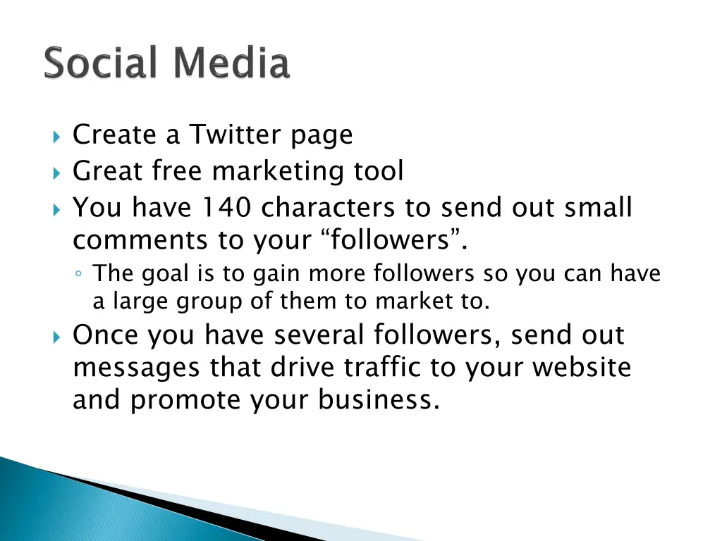 create a twitter page great free marketing tool