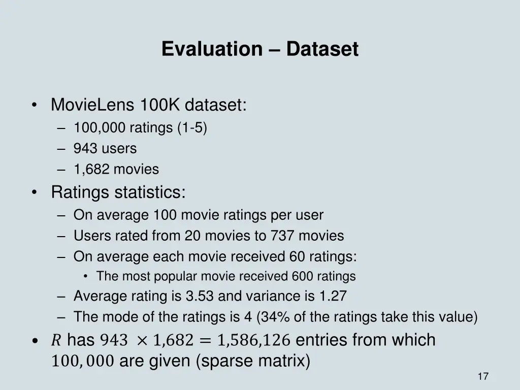 evaluation dataset