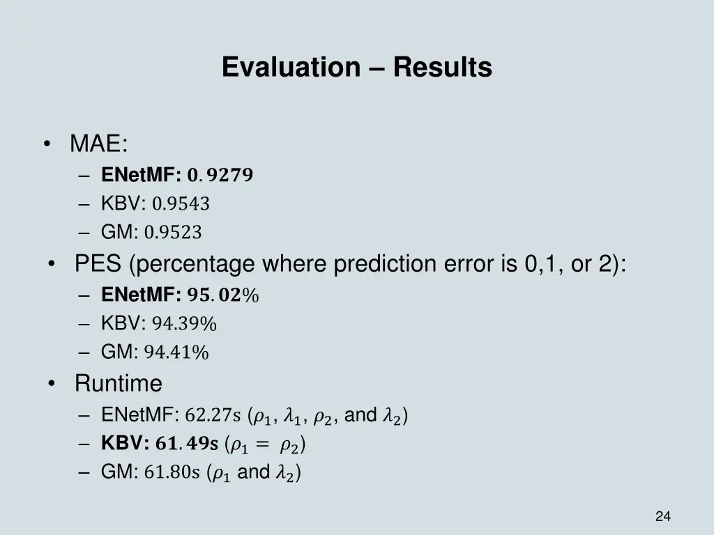 evaluation results 1