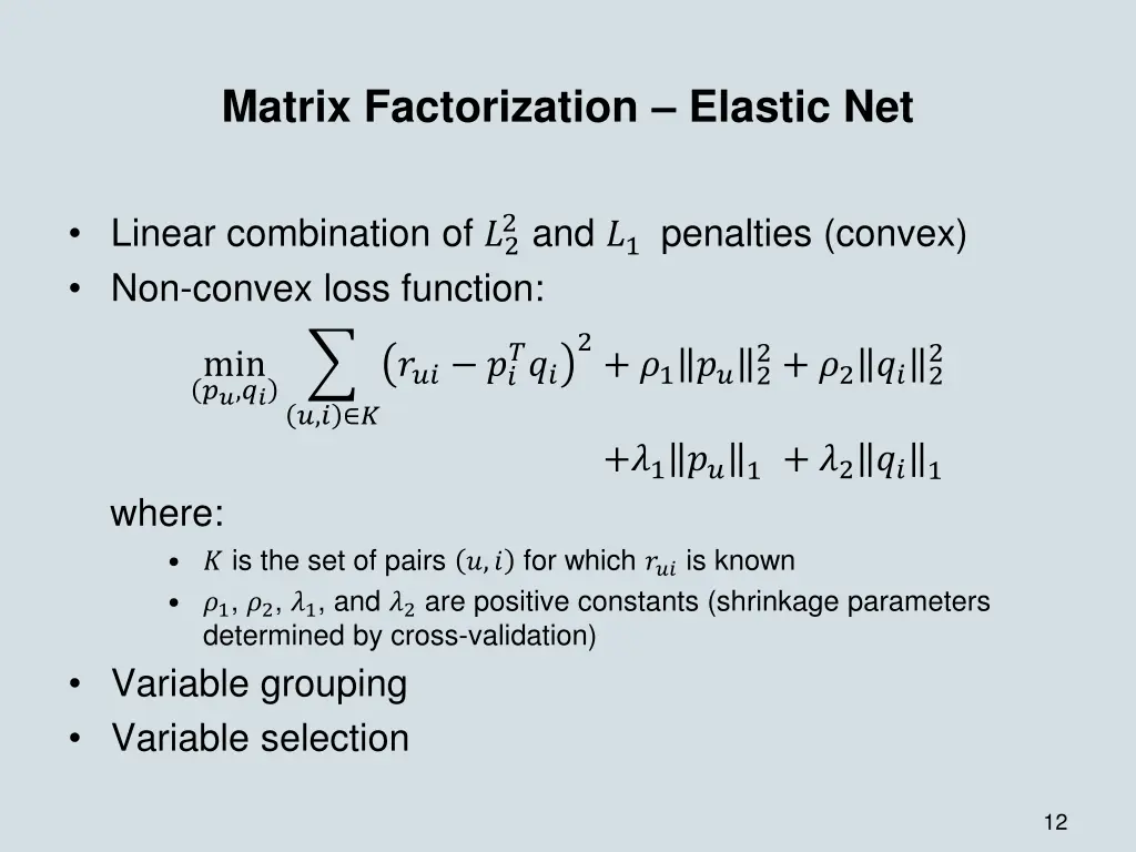 matrix factorization elastic net