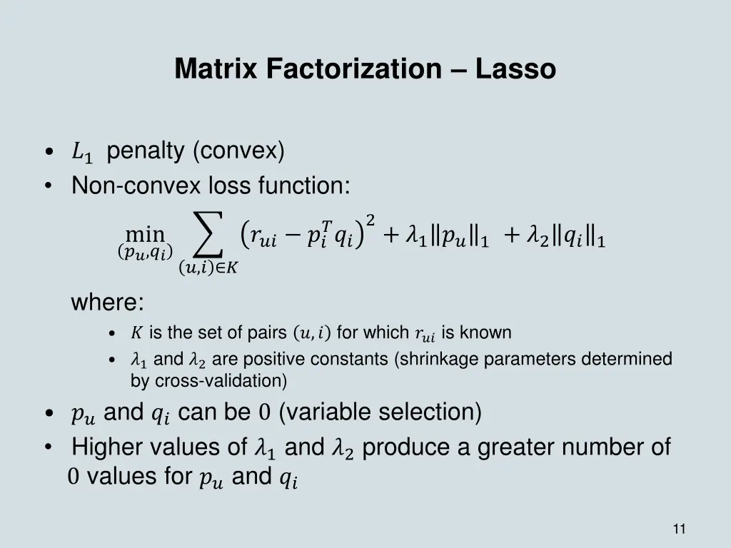 matrix factorization lasso