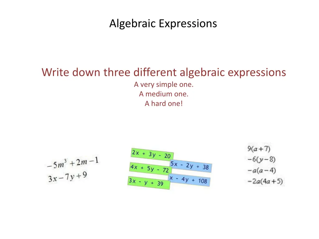 algebraic expressions