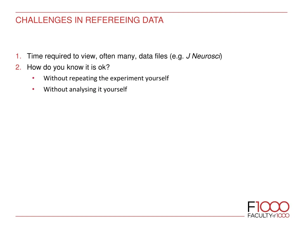 challenges in refereeing data