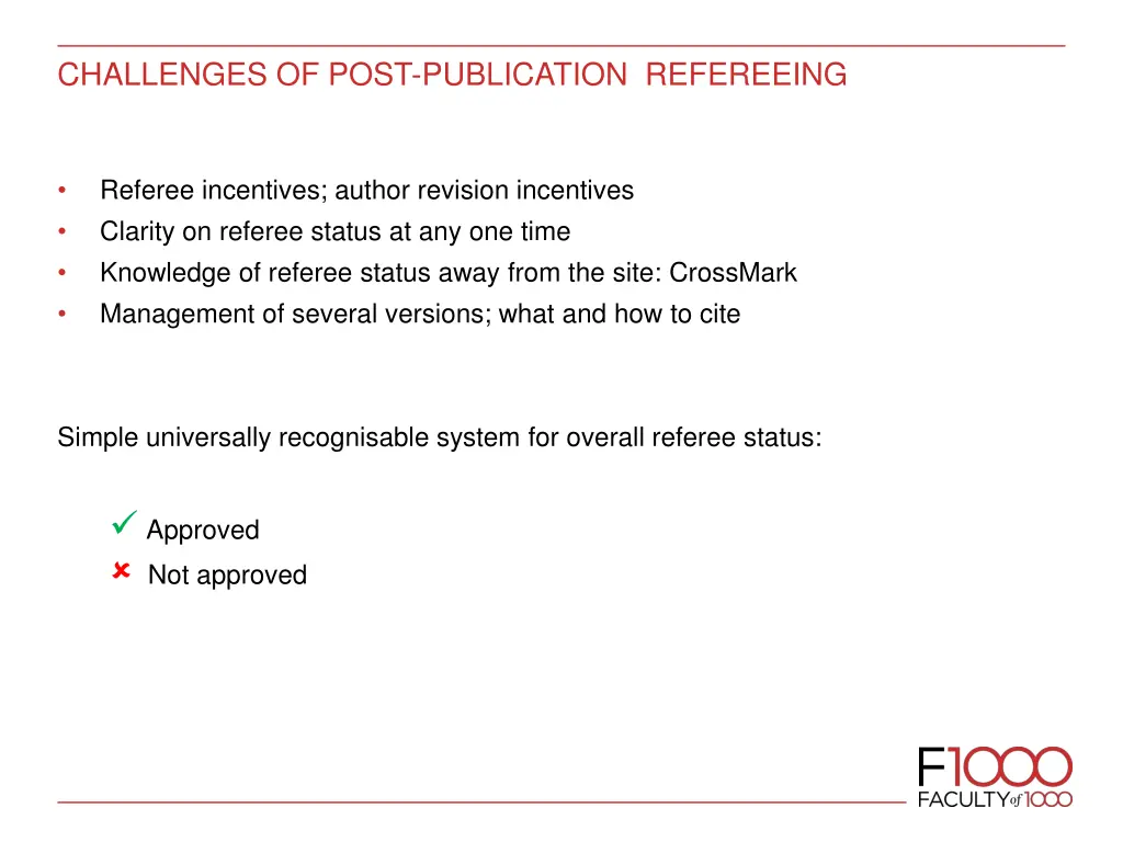 challenges of post publication refereeing