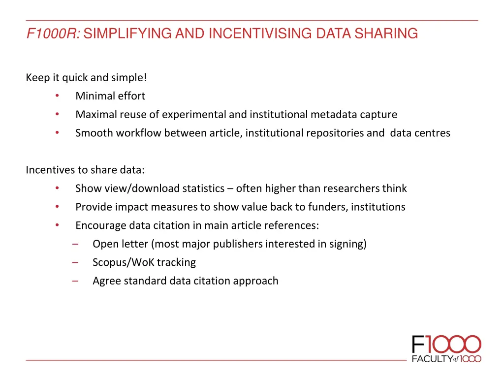 f1000r simplifying and incentivising data sharing