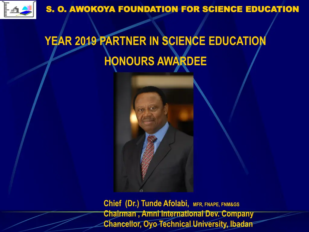 s o awokoya foundation for science education 13