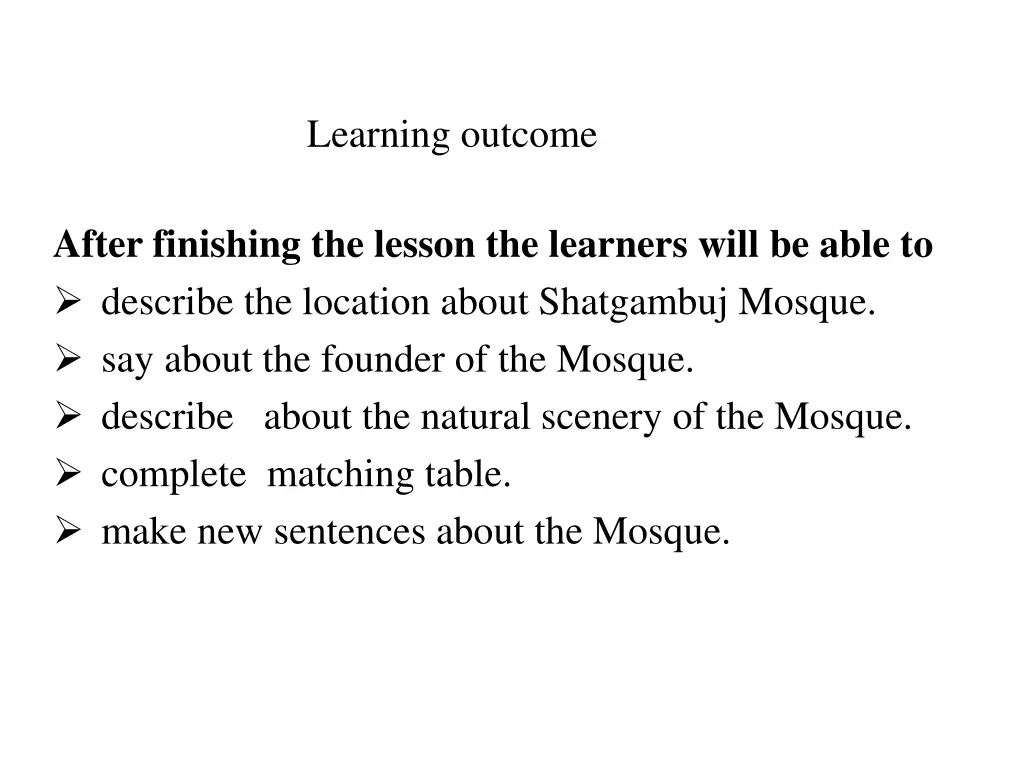 learning outcome