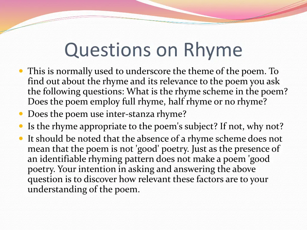 questions on rhyme