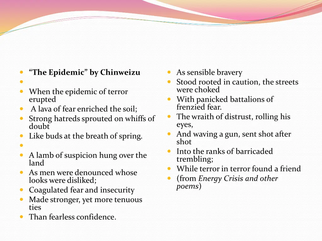 the epidemic by chinweizu when the epidemic