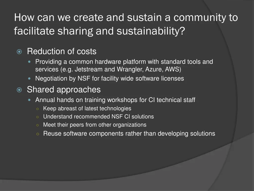 how can we create and sustain a community