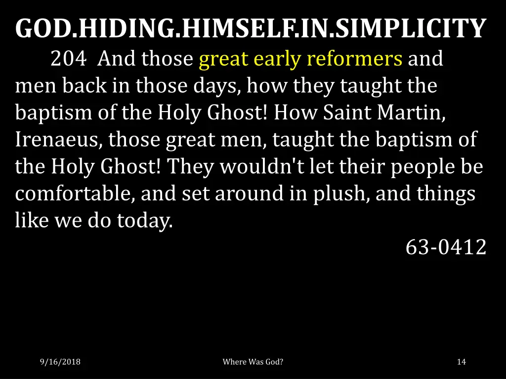 god hiding himself in simplicity 204 and those