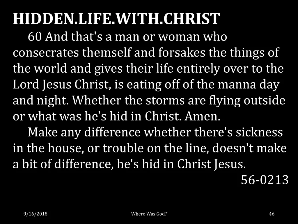 hidden life with christ 60 and that