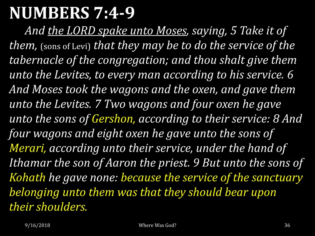 numbers 7 4 9 and the lord spake unto moses