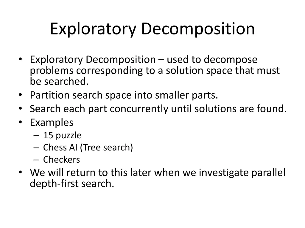 exploratory decomposition