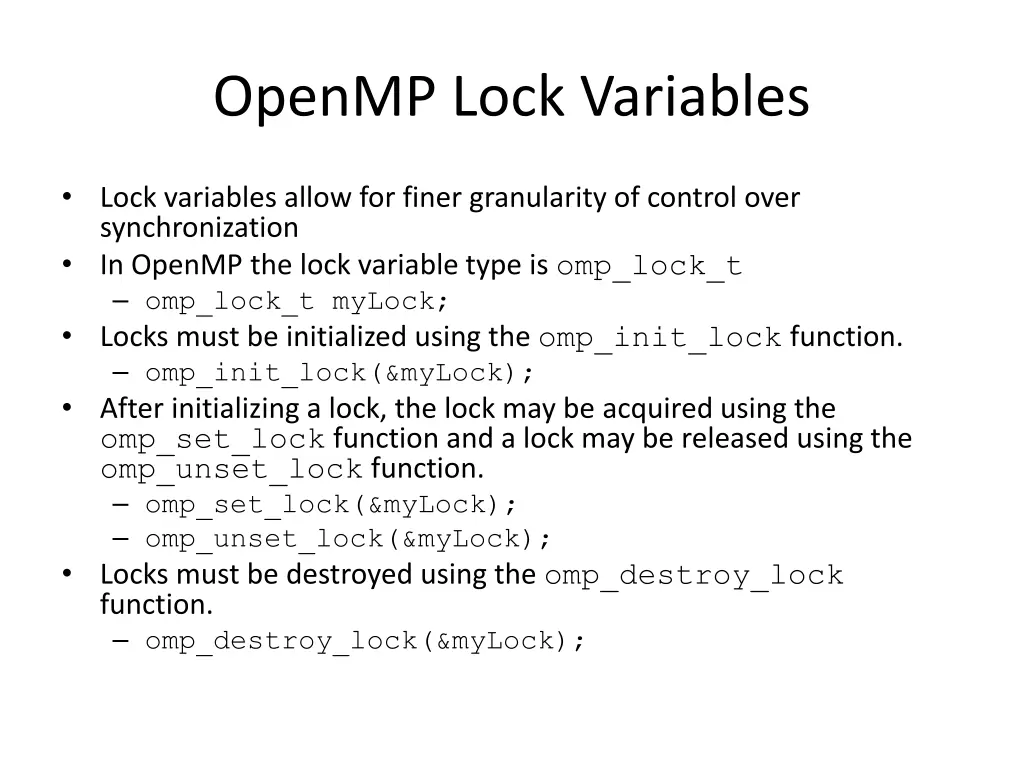 openmp lock variables