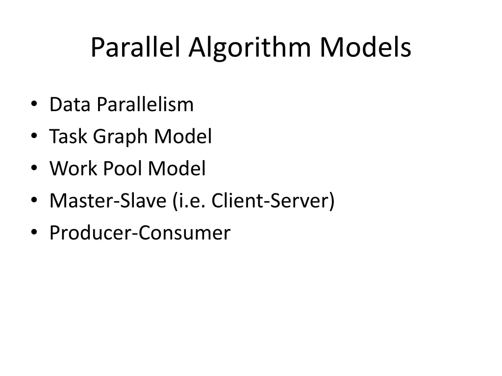 parallel algorithm models