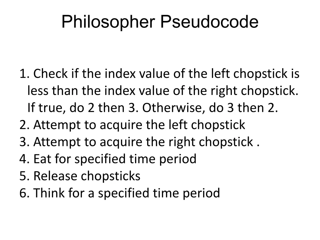 philosopher pseudocode