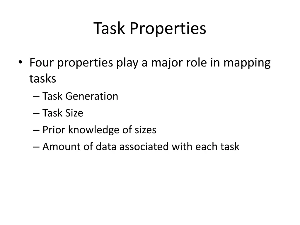 task properties