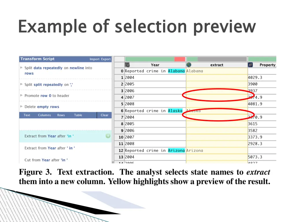 example of selection preview