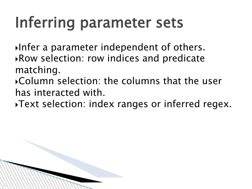 inferring parameter sets