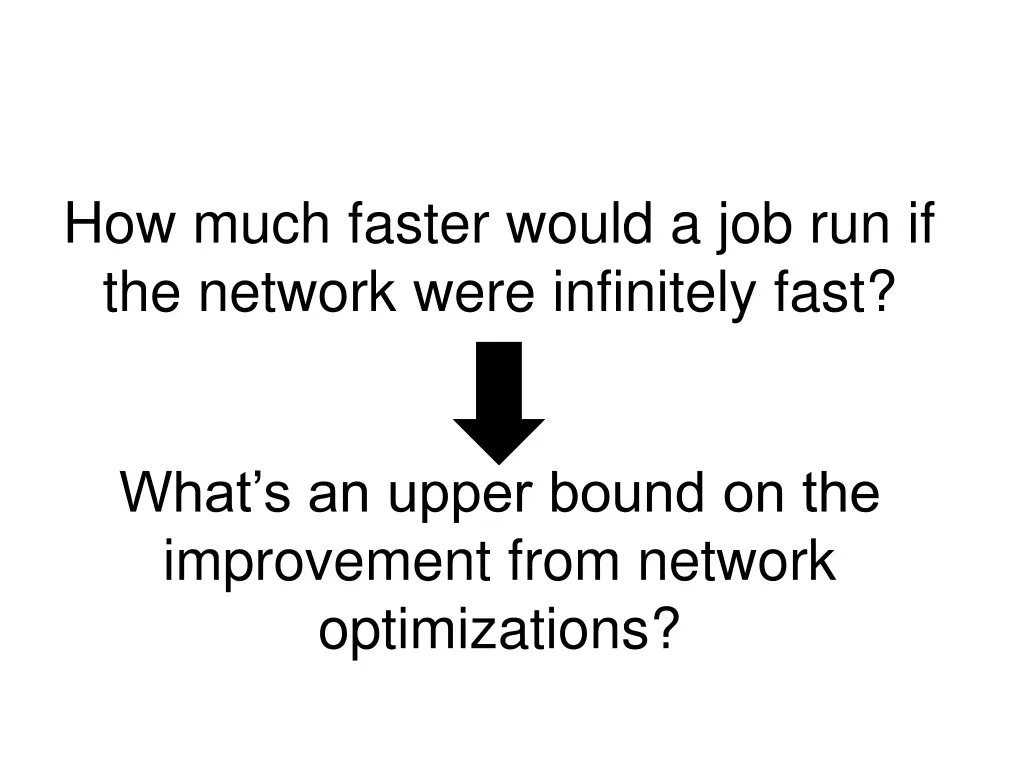 how much faster would a job run if the network