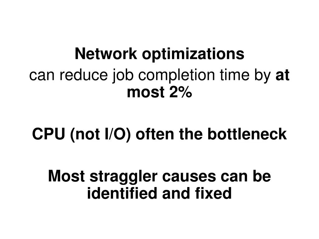 network optimizations can reduce job completion