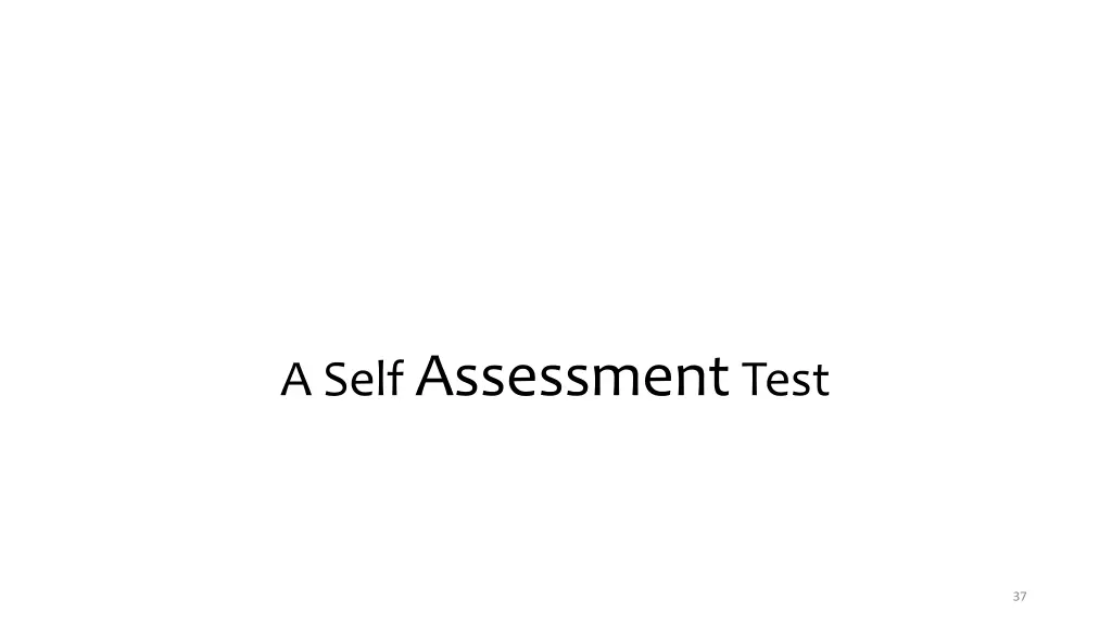 a self assessment test