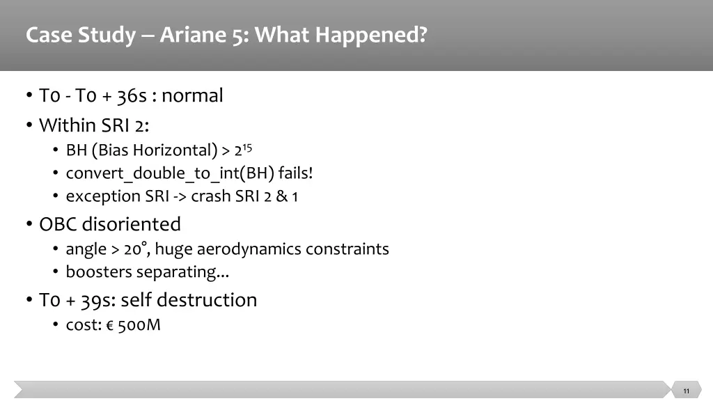 case study ariane 5 what happened