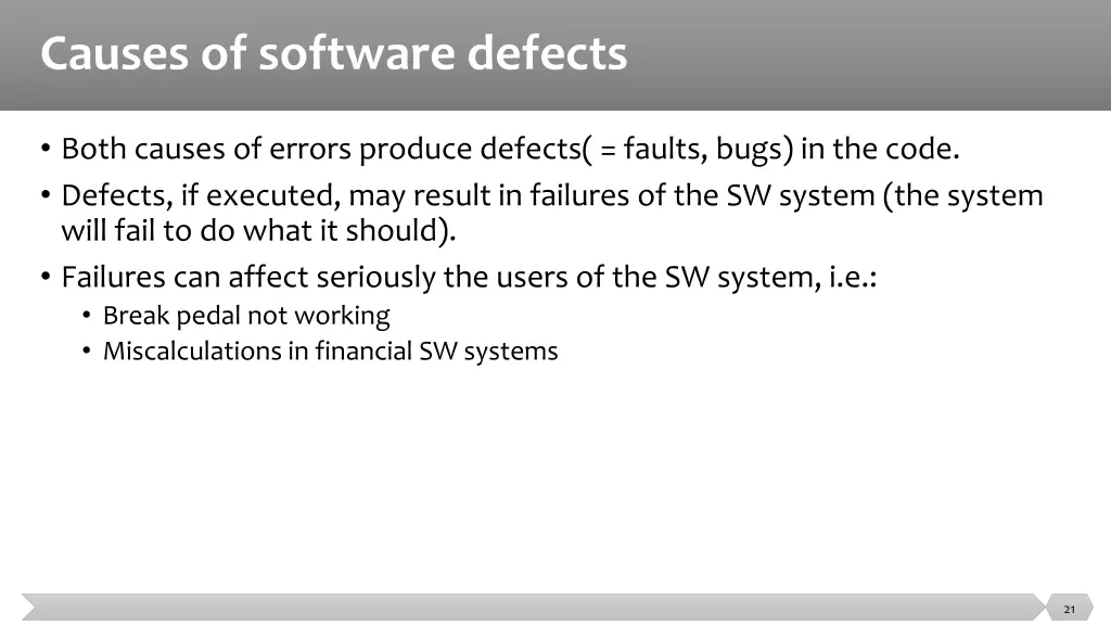 causes of software defects 1