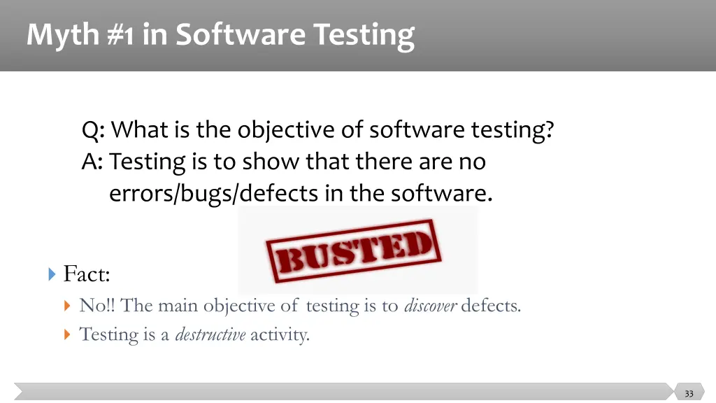 myth 1 in software testing