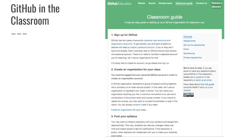 github in the classroom