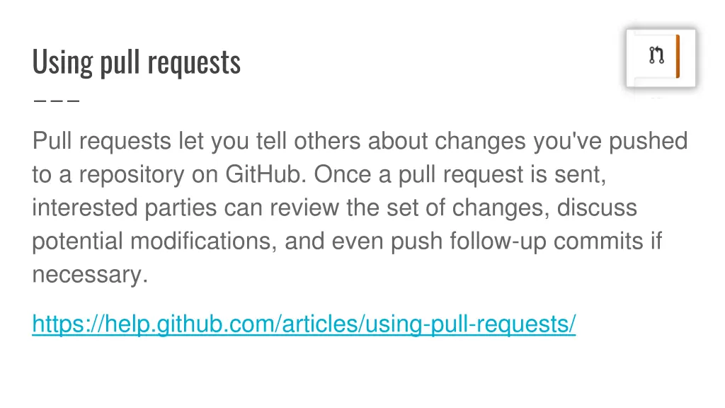 using pull requests