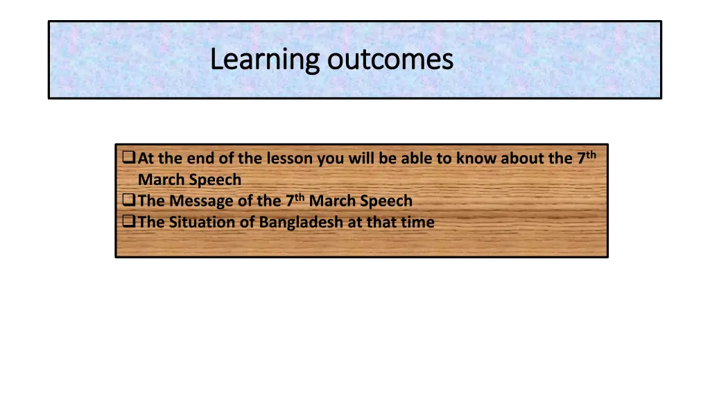 learning outcomes learning outcomes