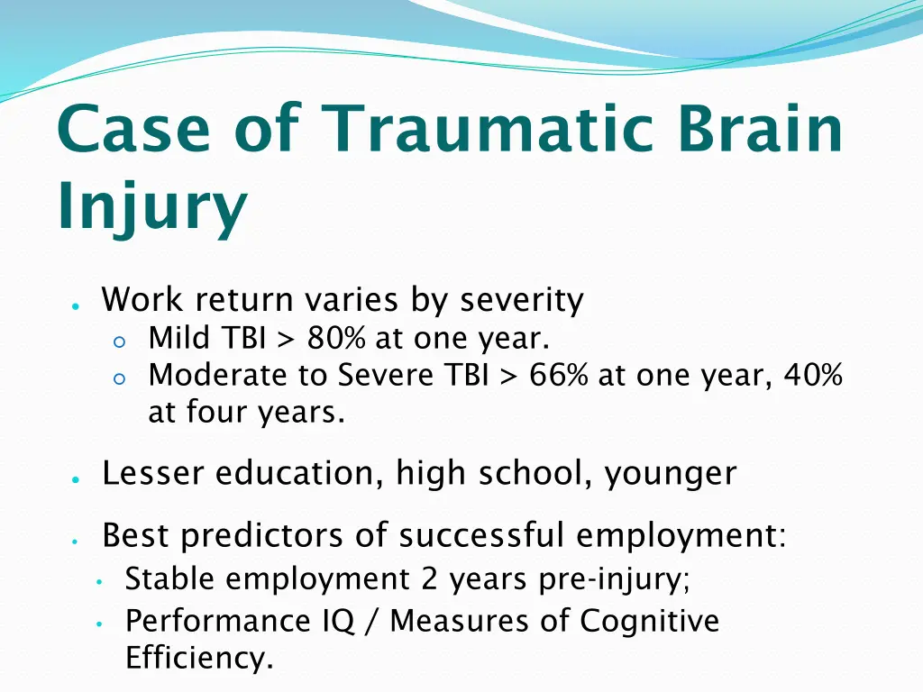 case of traumatic brain injury