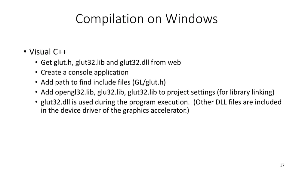 compilation on windows