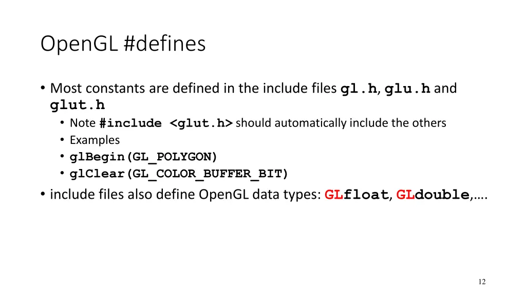 opengl defines